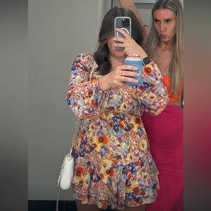 Floral, open back dress